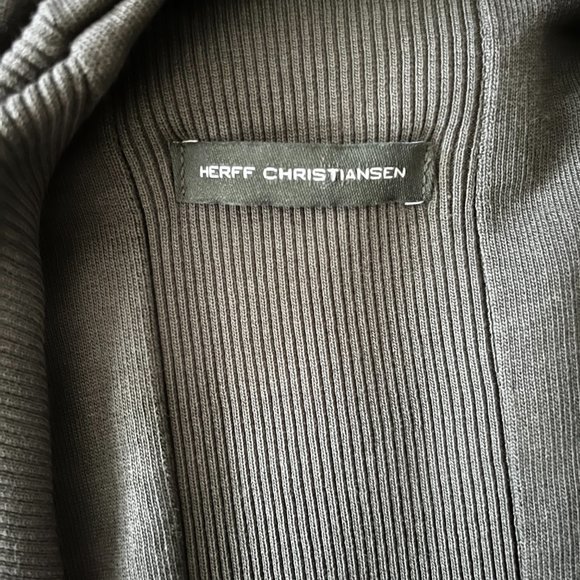 HERFF CHRISTIANSEN Grey Drape cardigan - Picture 4 of 9
